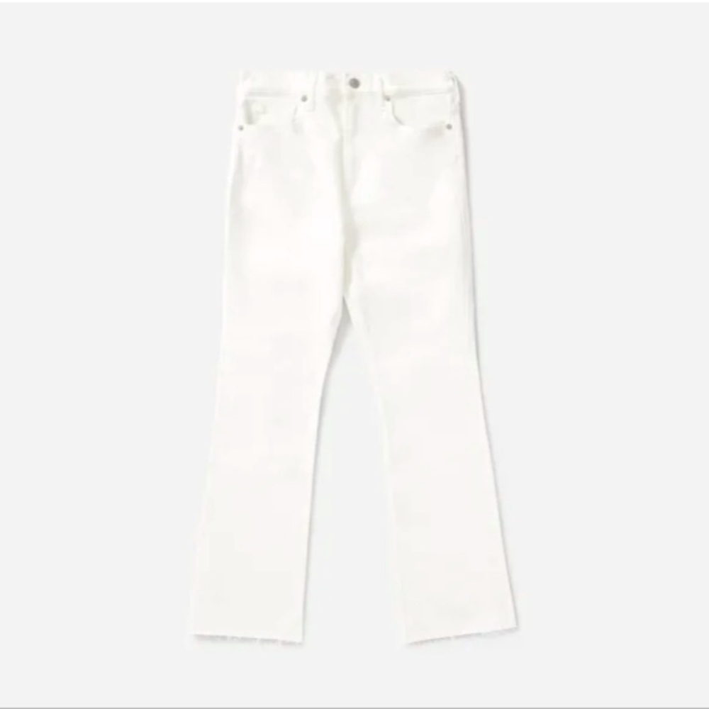 Everlane Kick Crop White Jeans in Bone